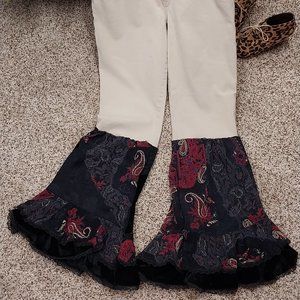 2926 Size 12 Ralph Lauren Tan and Black Upcycled Pants